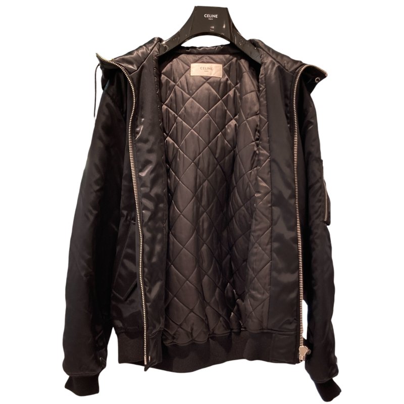 CELINE 思琳 BOMBER CELINE 尼龍飛行夾克 黑色 SIZE 52-2