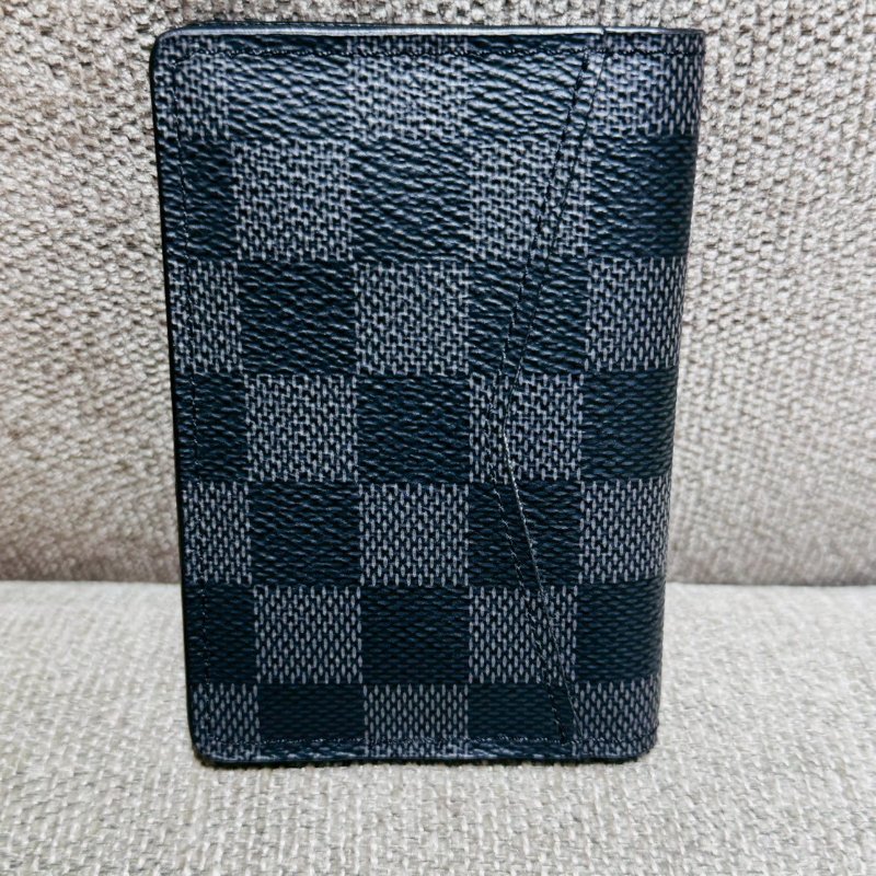 Louis Vuitton 黑 棋盤格 對折卡片夾-1