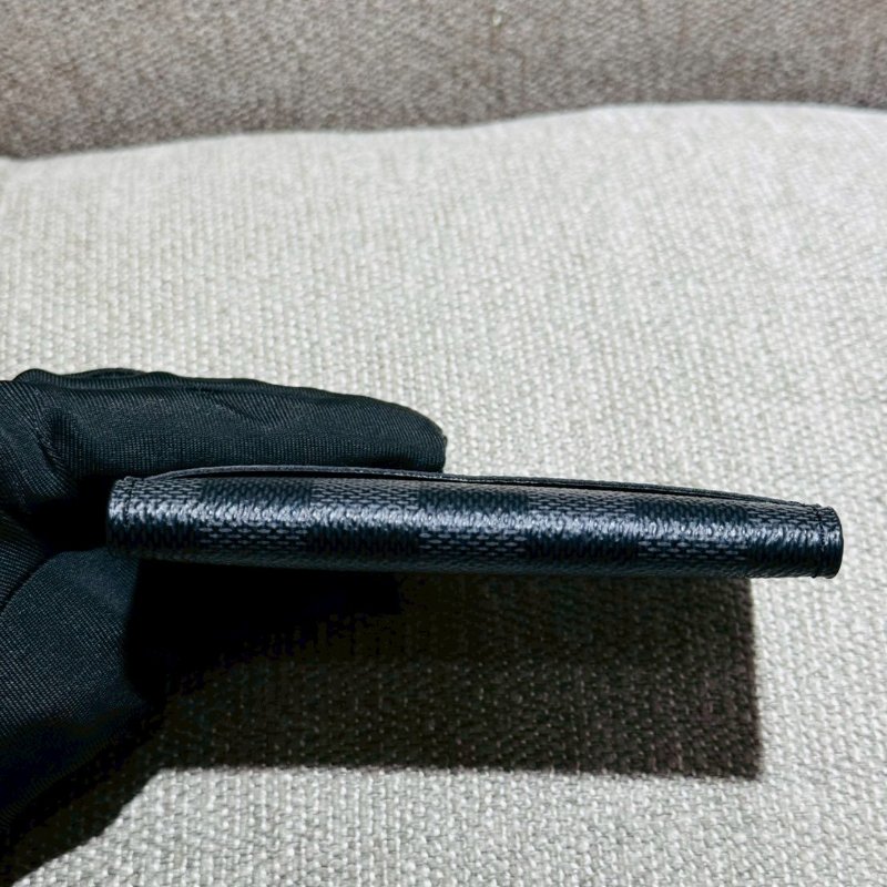 Louis Vuitton 黑 棋盤格 對折卡片夾-3