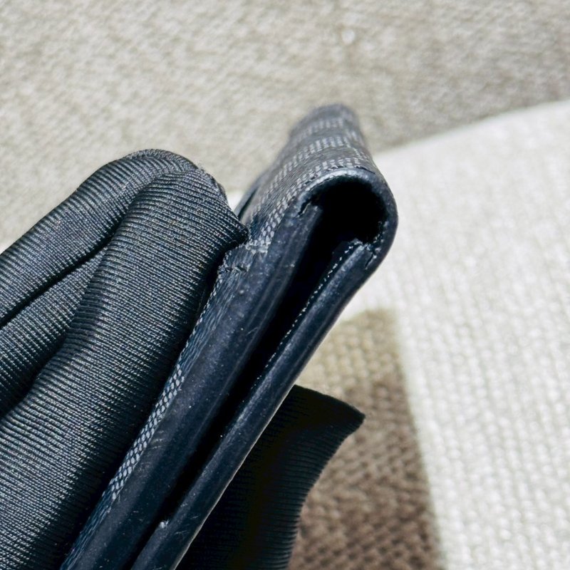 Louis Vuitton 黑 棋盤格 對折卡片夾-9