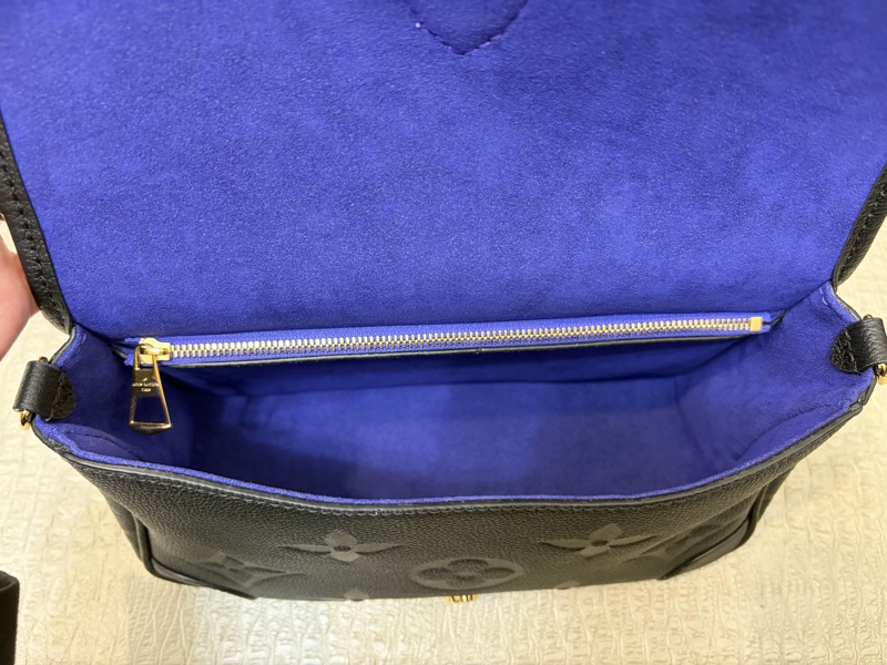 LV 黑牛皮壓紋金釦Diane手提肩斜背包M46386-9