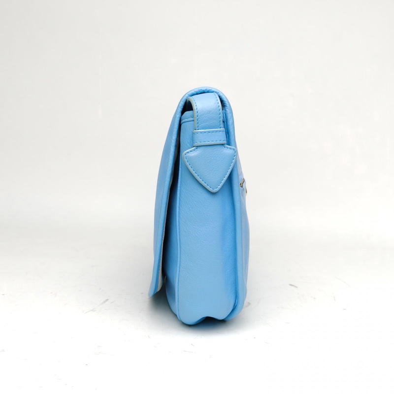 LOEWE 藍色牛皮馬鞍半月斜挎包-1