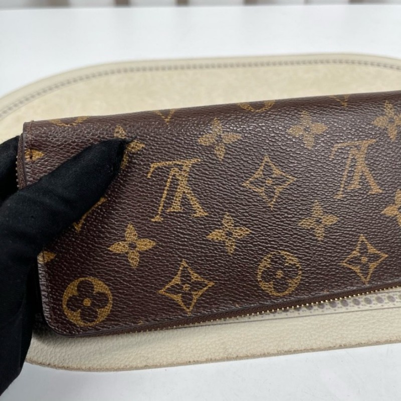 LV路易威登 長款老花拉鏈錢包 紅色內裡 內裡整潔 卡位多 容量大-3