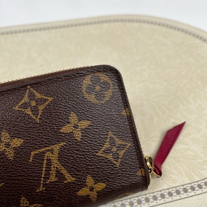 LV路易威登 長款老花拉鏈錢包 紅色內裡 內裡整潔 卡位多 容量大-4