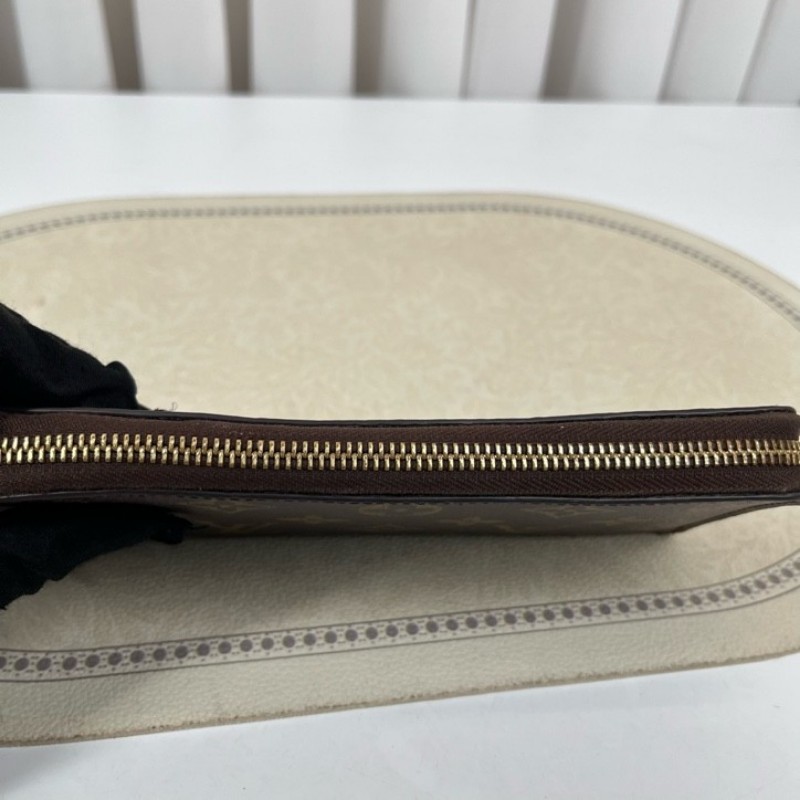 LV路易威登 長款老花拉鏈錢包 紅色內裡 內裡整潔 卡位多 容量大-10