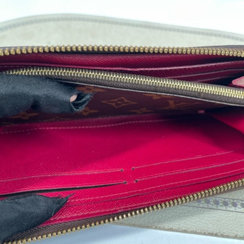 LV路易威登 長款老花拉鏈錢包 紅色內裡 內裡整潔 卡位多 容量大-14