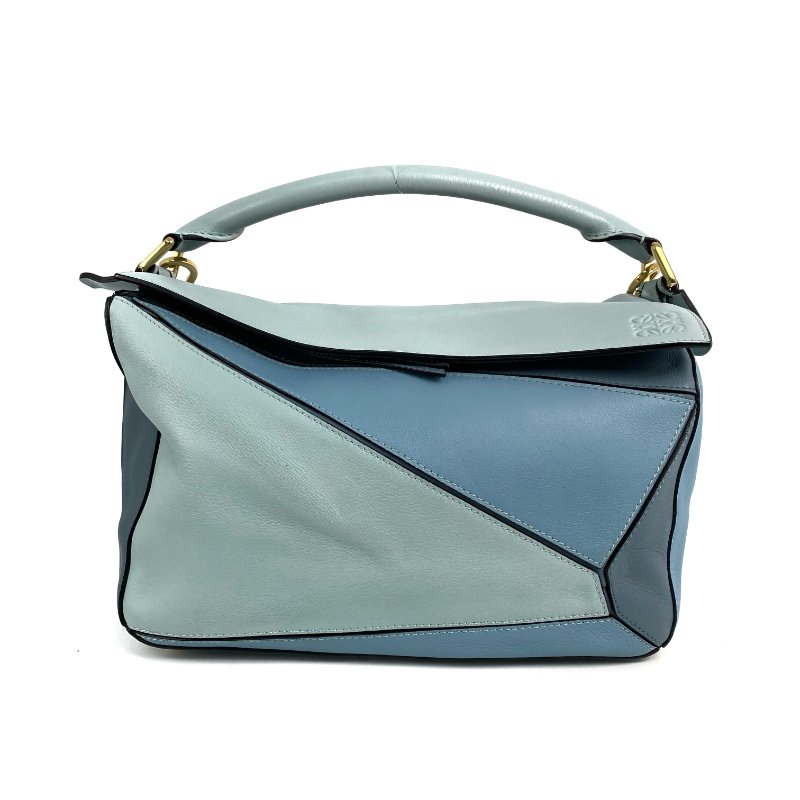 △ Loewe 羅意威 Blue Calfskin Puzzle 2 Way Bag #M 藍色小牛皮兩用袋 - 267005287-1