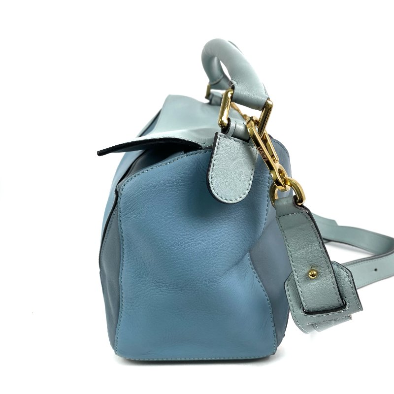 △ Loewe 羅意威 Blue Calfskin Puzzle 2 Way Bag #M 藍色小牛皮兩用袋 - 267005287-3