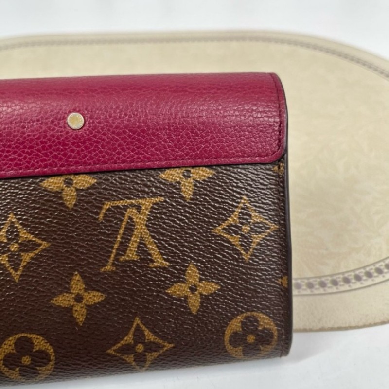 LV路易威登 有刻字 15年票 老花拼紅色傳奇長款郵差錢包 內裡卡位多 有隔層 可放現金-10