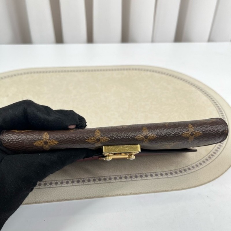 LV路易威登 有刻字 15年票 老花拼紅色傳奇長款郵差錢包 內裡卡位多 有隔層 可放現金-12