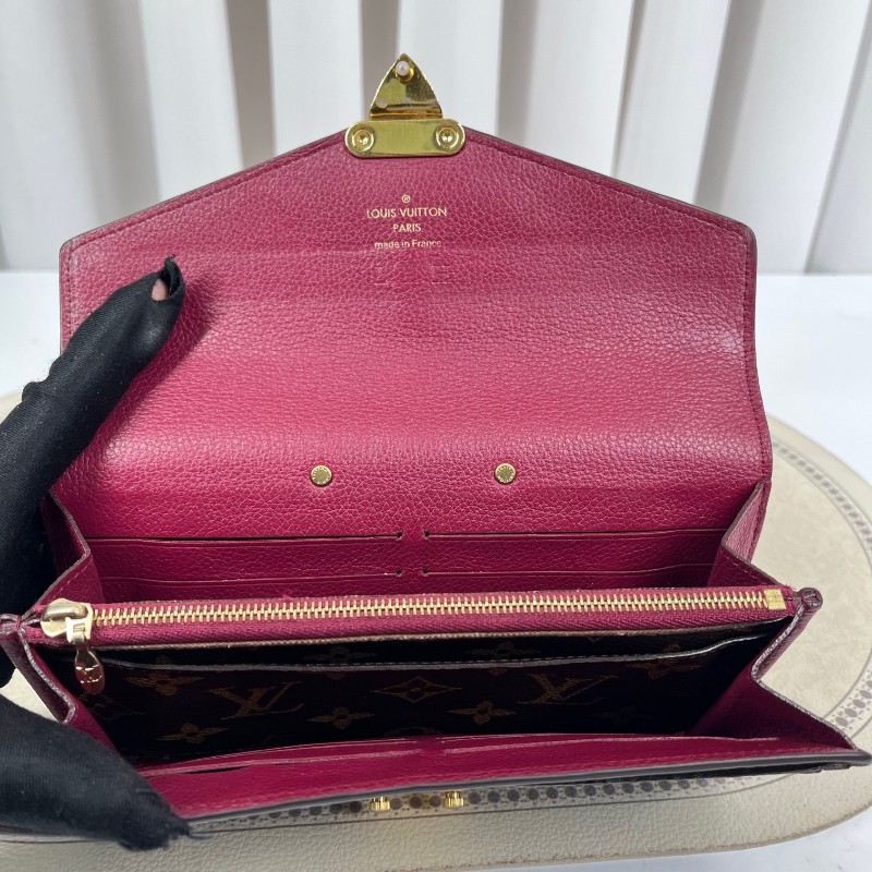 LV路易威登 有刻字 15年票 老花拼紅色傳奇長款郵差錢包 內裡卡位多 有隔層 可放現金-13