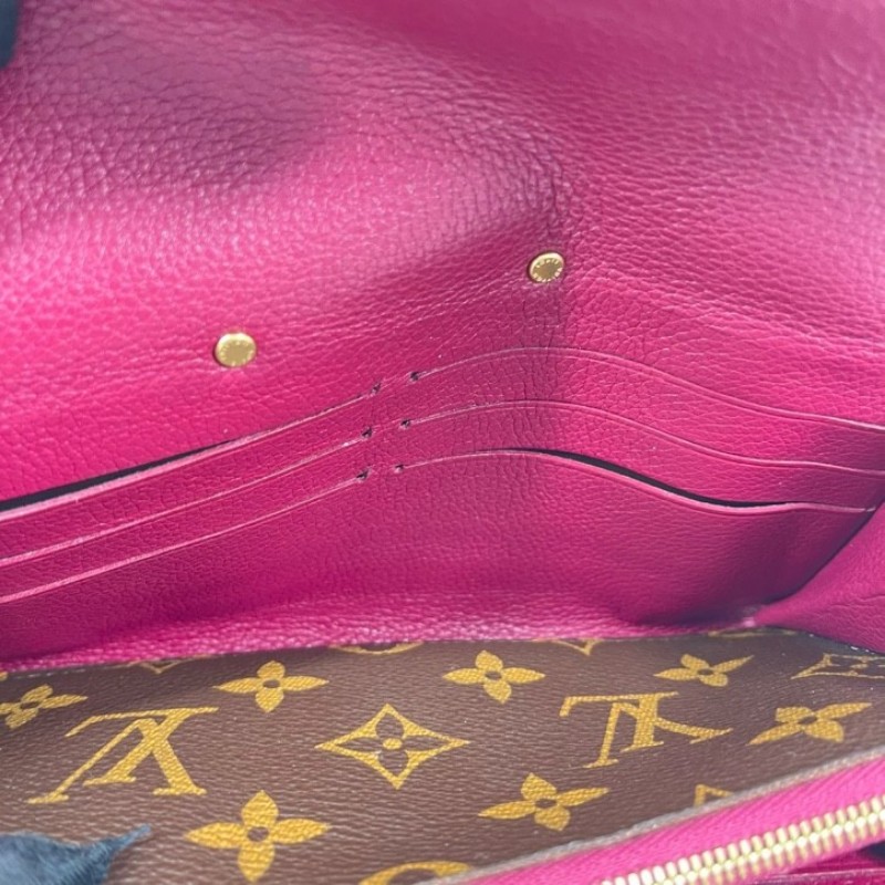 LV路易威登 有刻字 15年票 老花拼紅色傳奇長款郵差錢包 內裡卡位多 有隔層 可放現金-18