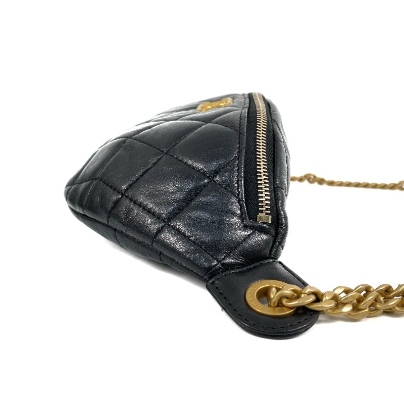 △ Chanel 香奈兒 Black Lambskin Gold Tone Metal Waist Bag AP4240 黑色小羊皮金色金屬腰包 - 267004948-3