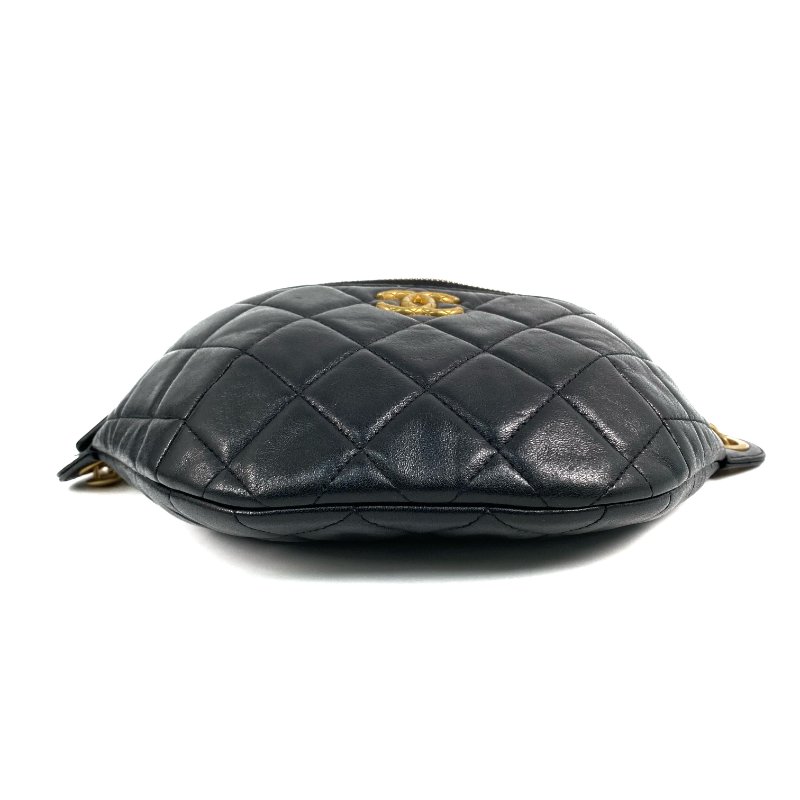 △ Chanel 香奈兒 Black Lambskin Gold Tone Metal Waist Bag AP4240 黑色小羊皮金色金屬腰包 - 267004948-5