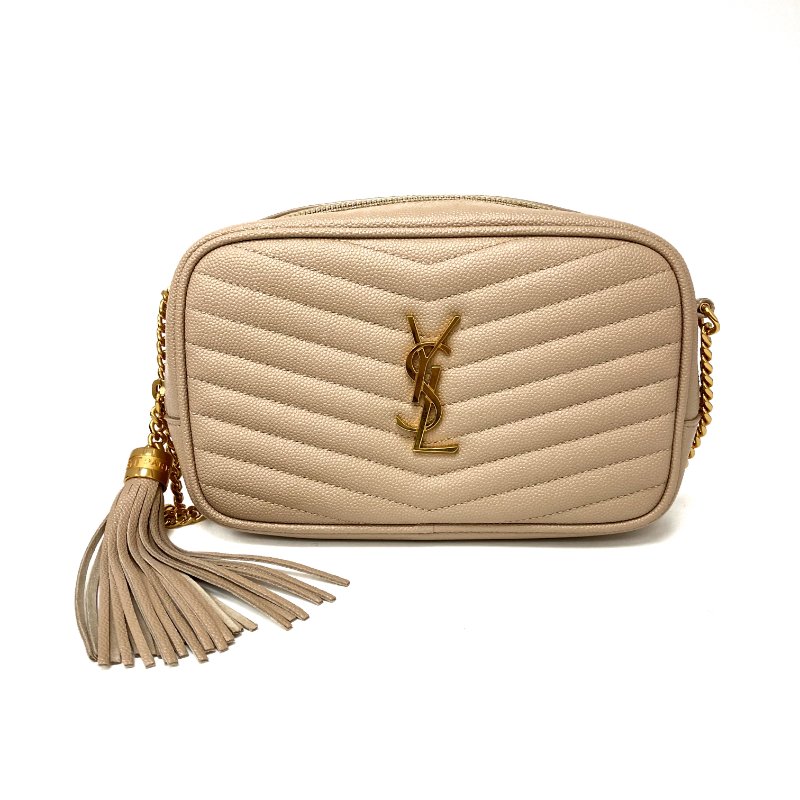 △ Saint Laurent 聖羅蘭 Beige Calfskin Lou Mini Chain Crossbody Bag 淺褐色小牛皮鎖鏈斜背袋 - 267004180-1