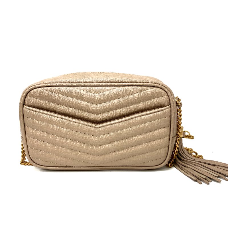 △ Saint Laurent 聖羅蘭 Beige Calfskin Lou Mini Chain Crossbody Bag 淺褐色小牛皮鎖鏈斜背袋 - 267004180-2