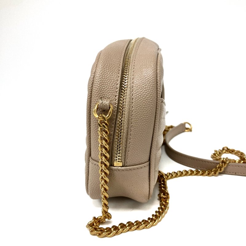 △ Saint Laurent 聖羅蘭 Beige Calfskin Lou Mini Chain Crossbody Bag 淺褐色小牛皮鎖鏈斜背袋 - 267004180-3