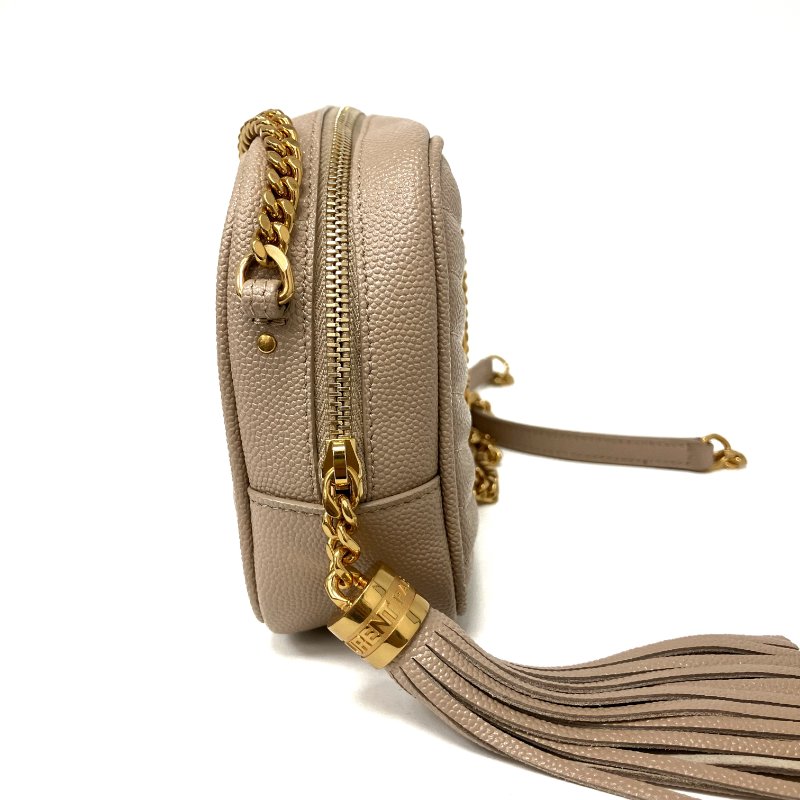 △ Saint Laurent 聖羅蘭 Beige Calfskin Lou Mini Chain Crossbody Bag 淺褐色小牛皮鎖鏈斜背袋 - 267004180-4