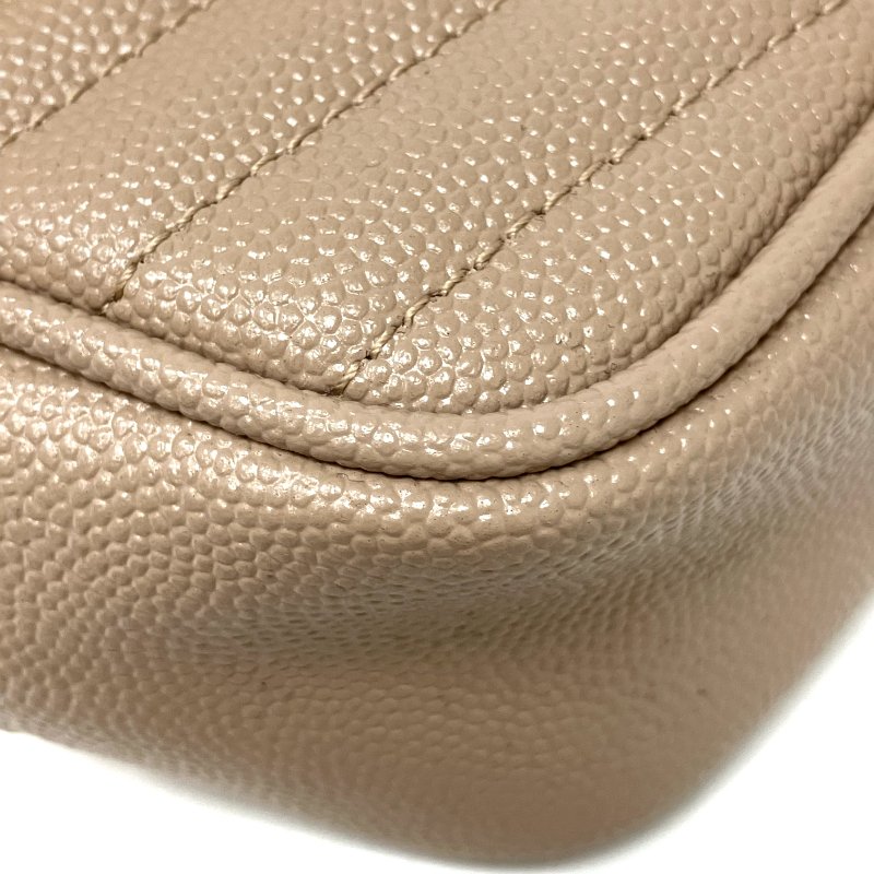 △ Saint Laurent 聖羅蘭 Beige Calfskin Lou Mini Chain Crossbody Bag 淺褐色小牛皮鎖鏈斜背袋 - 267004180-8