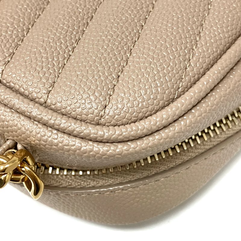 △ Saint Laurent 聖羅蘭 Beige Calfskin Lou Mini Chain Crossbody Bag 淺褐色小牛皮鎖鏈斜背袋 - 267004180-10