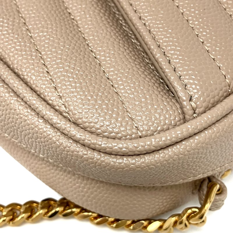 △ Saint Laurent 聖羅蘭 Beige Calfskin Lou Mini Chain Crossbody Bag 淺褐色小牛皮鎖鏈斜背袋 - 267004180-12