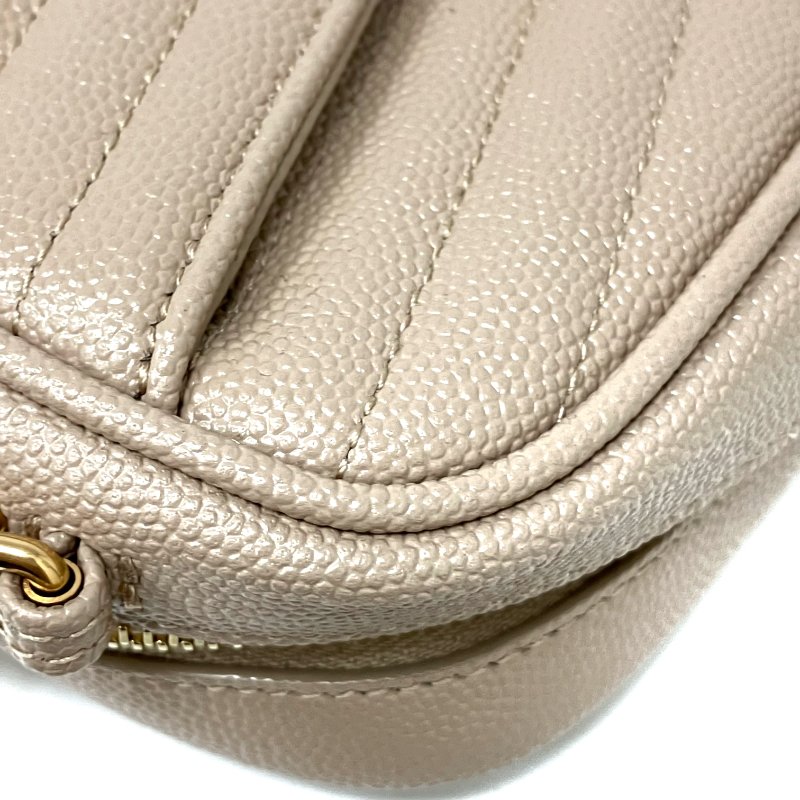 △ Saint Laurent 聖羅蘭 Beige Calfskin Lou Mini Chain Crossbody Bag 淺褐色小牛皮鎖鏈斜背袋 - 267004180-13