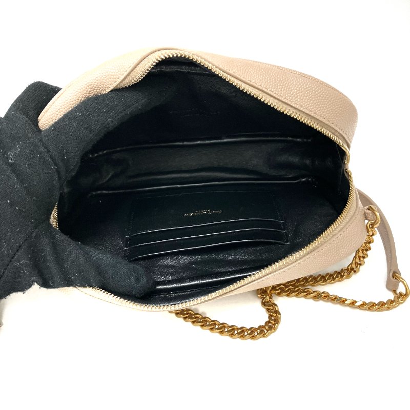 △ Saint Laurent 聖羅蘭 Beige Calfskin Lou Mini Chain Crossbody Bag 淺褐色小牛皮鎖鏈斜背袋 - 267004180-20