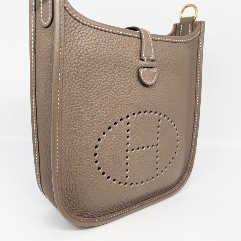 HERMES Mini Evelyne 16 錫器灰色斜背包-4