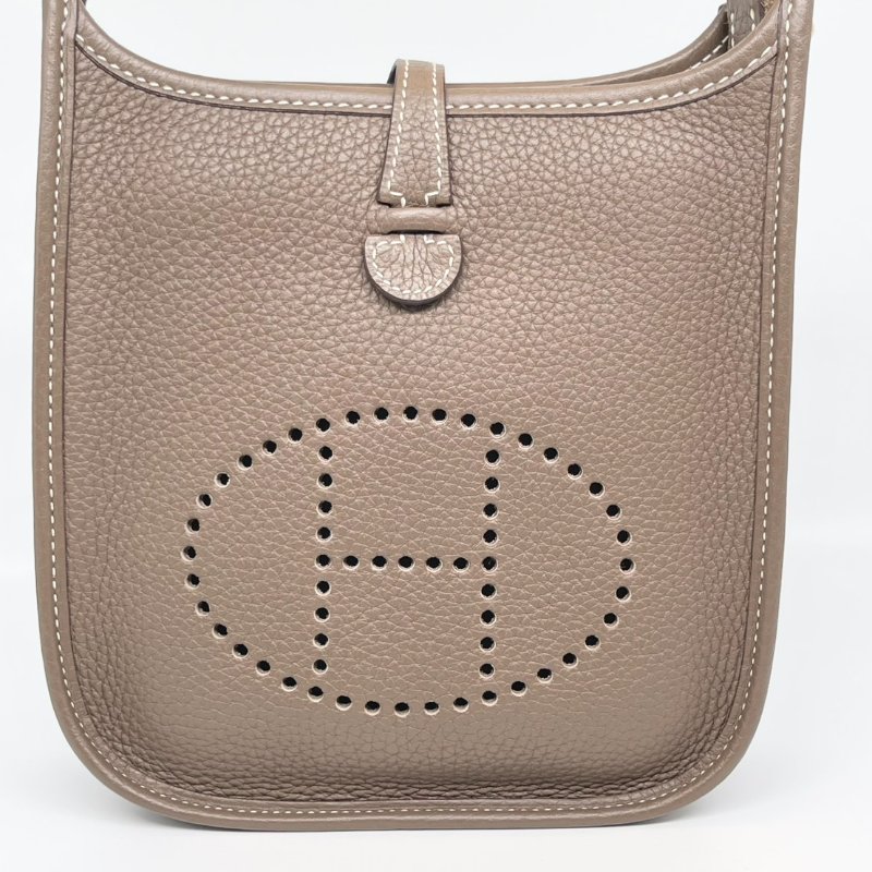 HERMES Mini Evelyne 16 錫器灰色斜背包-6
