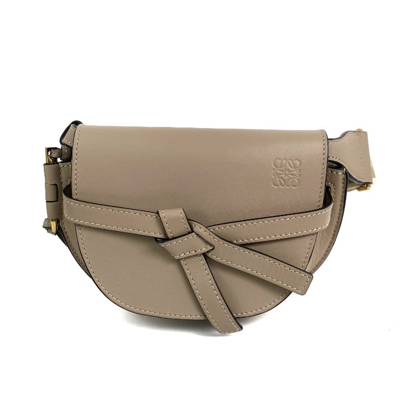 △ Loewe 羅意威 Beige Calfskin Mini Gate Dual Shoulder Bag 淺褐色小牛皮肩背袋 - 267004542-1