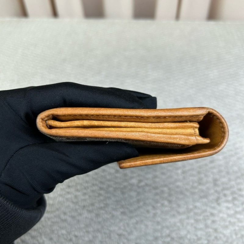 古馳Gucci老花長款錢包手拿包 經典雙G帆布配黃褐色 卡位充足 容量實用 日常使用方便百搭-7