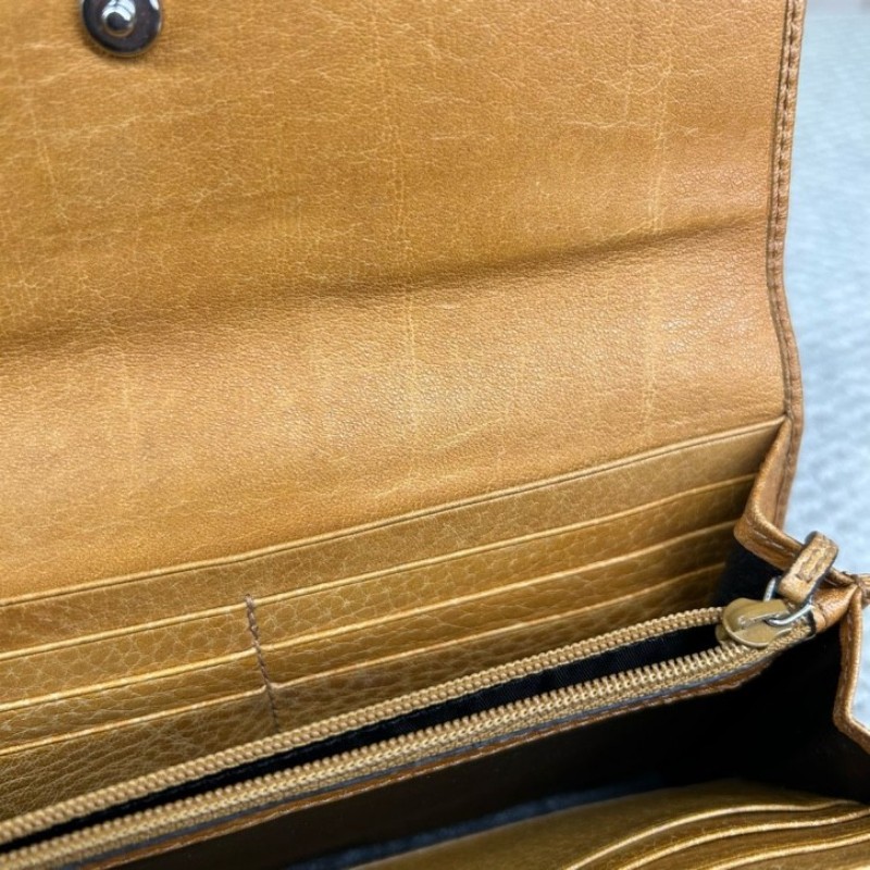 古馳Gucci老花長款錢包手拿包 經典雙G帆布配黃褐色 卡位充足 容量實用 日常使用方便百搭-17