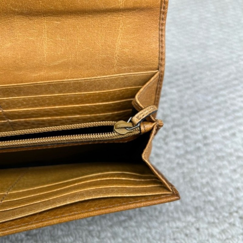 古馳Gucci老花長款錢包手拿包 經典雙G帆布配黃褐色 卡位充足 容量實用 日常使用方便百搭-18