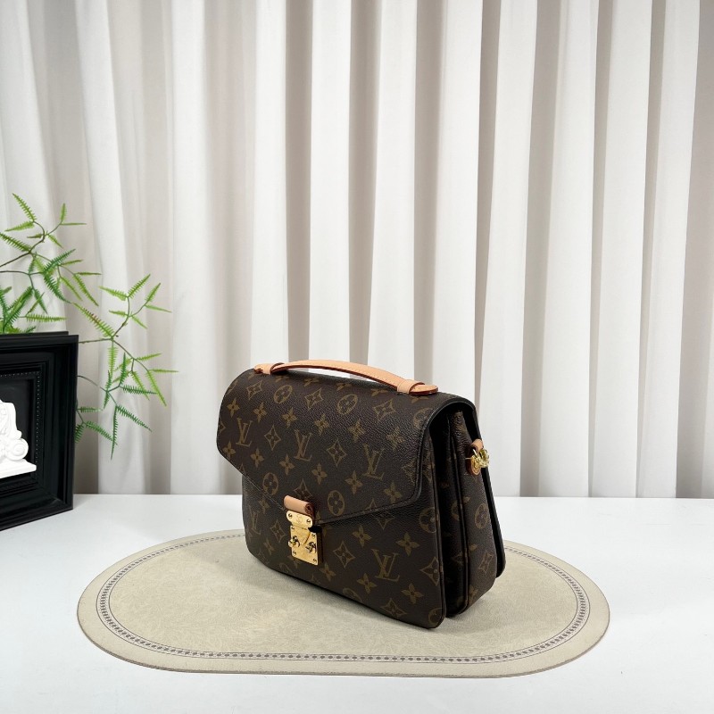 LV路易威登 20年票 Pochette Metis老花郵差包中號 經典老花配色 塗層帆布拼牛皮 肩帶可調節 手提單肩斜挎都可以-3