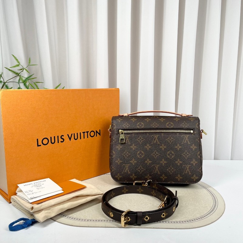 LV路易威登 20年票 Pochette Metis老花郵差包中號 經典老花配色 塗層帆布拼牛皮 肩帶可調節 手提單肩斜挎都可以-6