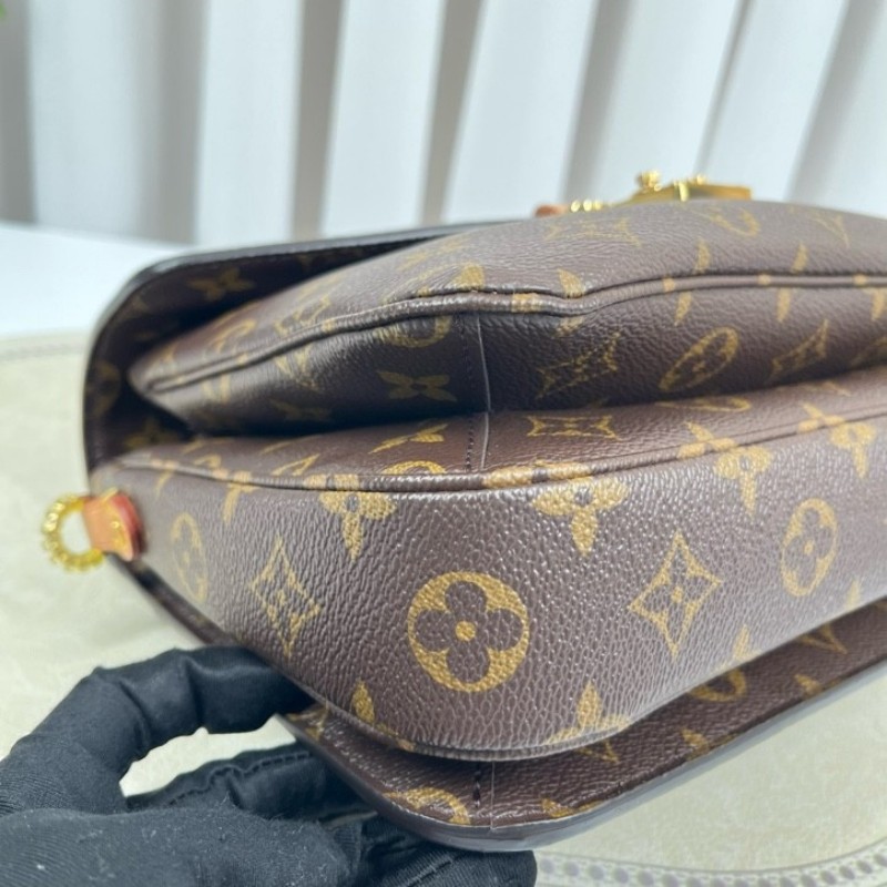 LV路易威登 20年票 Pochette Metis老花郵差包中號 經典老花配色 塗層帆布拼牛皮 肩帶可調節 手提單肩斜挎都可以-7