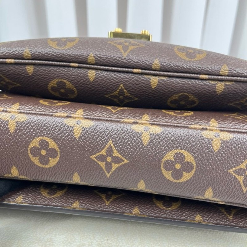 LV路易威登 20年票 Pochette Metis老花郵差包中號 經典老花配色 塗層帆布拼牛皮 肩帶可調節 手提單肩斜挎都可以-8