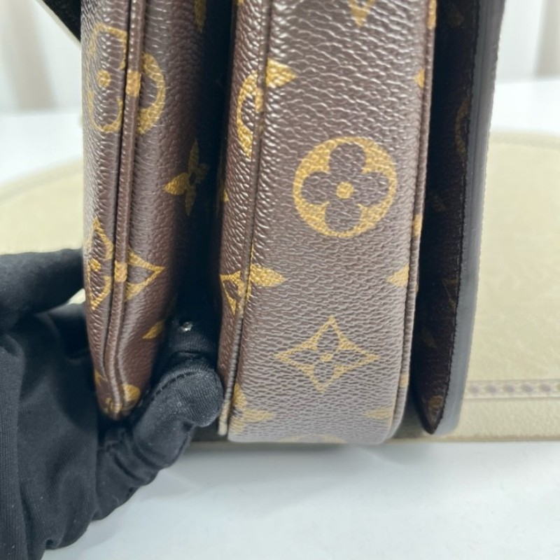 LV路易威登 20年票 Pochette Metis老花郵差包中號 經典老花配色 塗層帆布拼牛皮 肩帶可調節 手提單肩斜挎都可以-11