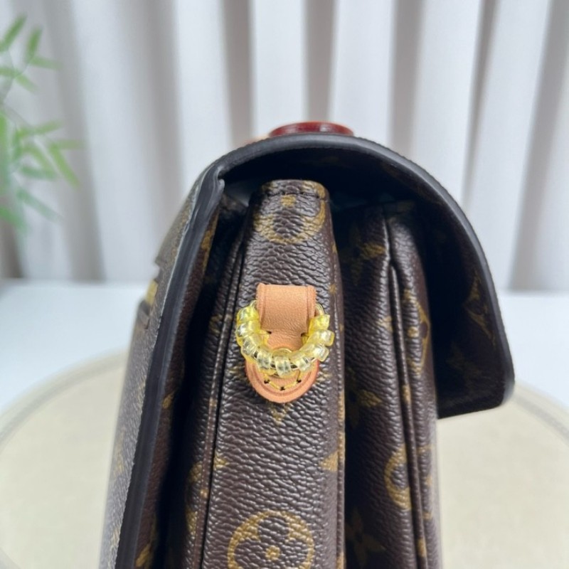 LV路易威登 20年票 Pochette Metis老花郵差包中號 經典老花配色 塗層帆布拼牛皮 肩帶可調節 手提單肩斜挎都可以-15