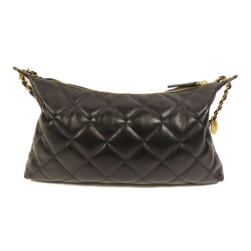 CHANEL 羊皮皮革Hobo Bag金扣鏈帶肩背袋-1