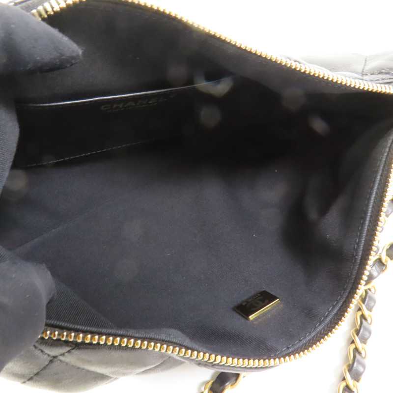 CHANEL 羊皮皮革Hobo Bag金扣鏈帶肩背袋-4