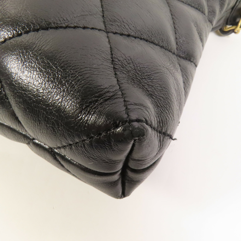 CHANEL 羊皮皮革Hobo Bag金扣鏈帶肩背袋-10