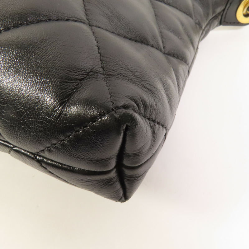 CHANEL 羊皮皮革Hobo Bag金扣鏈帶肩背袋-11