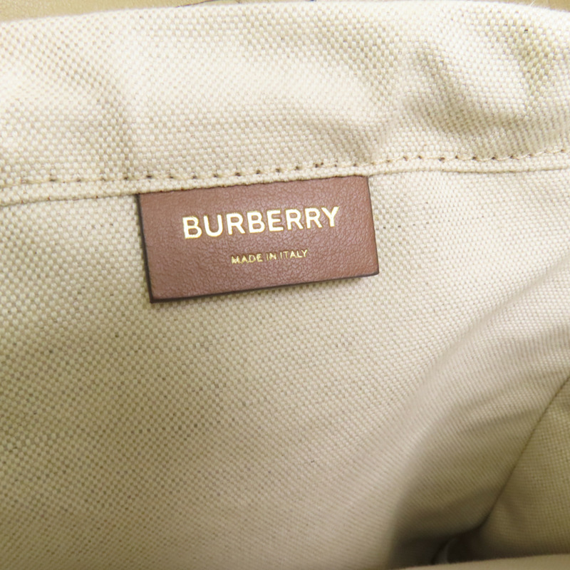 BURBERRY 牛皮皮革/帆布Shoulder Bag金扣肩背袋-8