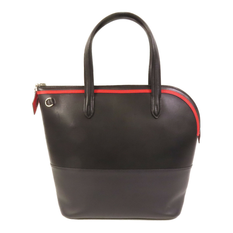 HERMES Evercolor皮革Transat Sailor銀扣手挽袋Noir-1