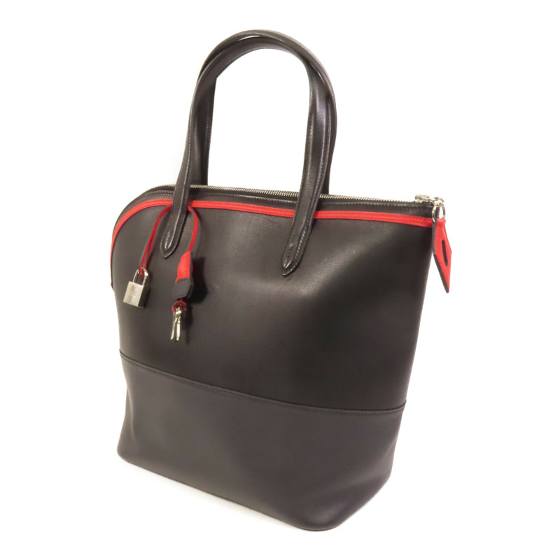 HERMES Evercolor皮革Transat Sailor銀扣手挽袋Noir-2