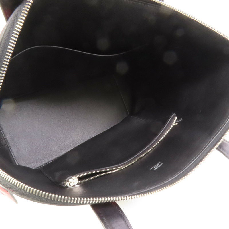 HERMES Evercolor皮革Transat Sailor銀扣手挽袋Noir-4