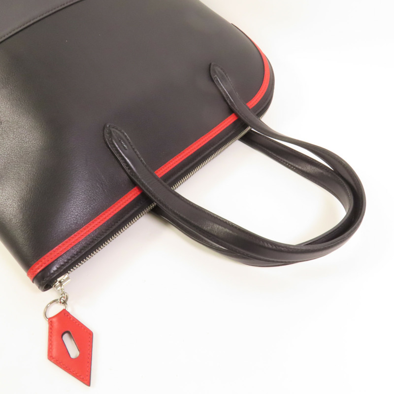 HERMES Evercolor皮革Transat Sailor銀扣手挽袋Noir-5