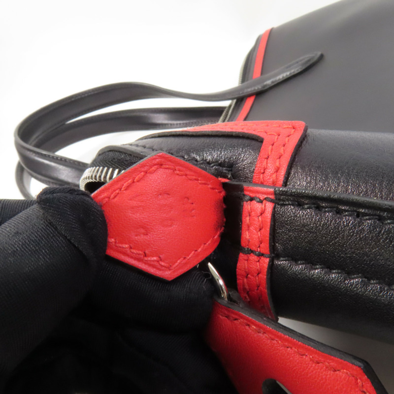 HERMES Evercolor皮革Transat Sailor銀扣手挽袋Noir-9