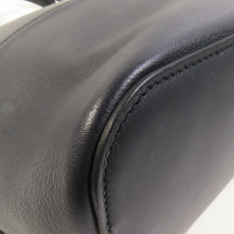 HERMES Evercolor皮革Transat Sailor銀扣手挽袋Noir-11